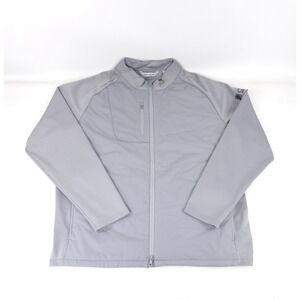 Peter Millar Merge Hybrid Golf Jacket Mens XL Gale Gray Full Zip with Patch Work